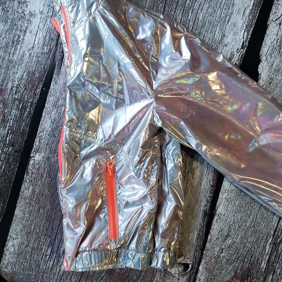 Cat & Jack Silver Iridescent Zip jacket sz XS 4/5 - Picture 7 of 9